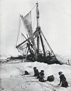 The ship Endurance crushed by ice in the Weddell Sea during Shackleton's Antarctic Expedition, 1914 - 1916 The ship Endurance crushed by ice in the Weddell Sea during Shackleton's Antarctic Expedition, 1914 - 1916