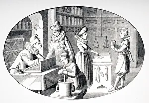 Shop Of A Grocer And Druggist In The 17Th Century Shop Of A Grocer And Druggist In The 17Th Century