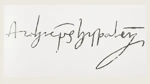 Signature of Diego de Deza, 1444 - 1523. Theologian and inquisitor of Spain Signature of Diego de Deza, 1444 - 1523. Theologian and inquisitor of Spain