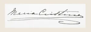 Signature of Maria Christina Henriette Desideria Felicitas Raineria of Austria, aka Maria Christina of Austria Signature of Maria Christina Henriette Desideria Felicitas Raineria of Austria, aka Maria Christina of Austria