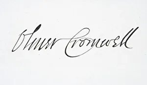 Signature Of Oliver Cromwell 1599 To 1658 English Military Leader And Politician Head Of State 1653 To 1659 Signature Of Oliver Cromwell 1599 To 1658 English Military Leader And Politician Head Of State 1653 To 1659