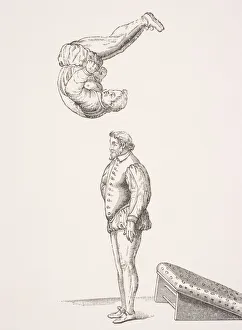 The Spring Board. 19Th Century Reproduction Of 16Th Century Woodcut In Exercises The Spring Board. 19Th Century Reproduction Of 16Th Century Woodcut In Exercises