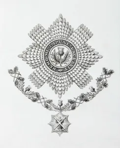 Star, Collar And Badge Of The Order Of The Thistle. From The Cyclopaedia Or Universal Dictionary Of Arts Star, Collar And Badge Of The Order Of The Thistle. From The Cyclopaedia Or Universal Dictionary Of Arts