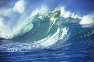 Stormy Ocean Wave Curling Over With Whitewash And A Barrel Forming Stormy Ocean Wave Curling Over With Whitewash And A Barrel Forming