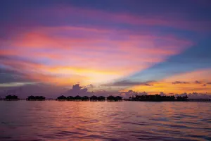 Sunset at Sipadan Water Village, Mabul Island, Malaysia Sunset at Sipadan Water Village, Mabul Island, Malaysia