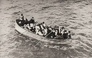 Survivors Of The Rms Titanic In One Of Her Collapsible Lifeboats, Just Before Being Picked Up By The Carpathia Survivors Of The Rms Titanic In One Of Her Collapsible Lifeboats, Just Before Being Picked Up By The Carpathia