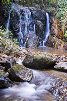 Thailand, tributary falls; Mae Hong Son Province, View of Pha Sua Waterfall Thailand, tributary falls; Mae Hong Son Province, View of Pha Sua Waterfall