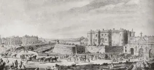 View Of The Bastille, Paris, France In The 18Th Century. From A Contemporary Print View Of The Bastille, Paris, France In The 18Th Century. From A Contemporary Print