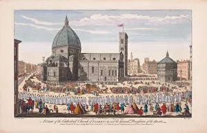 A View of the Cathedral Church of Florence and the Grand Procession of the Host A View of the Cathedral Church of Florence and the Grand Procession of the Host