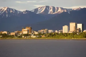View Of Downtown Anchorage Skyline Spring Southcentral Alaska View Of Downtown Anchorage Skyline Spring Southcentral Alaska
