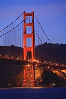 View Of Golden Gate Bridge At Dusk; San Francisco California United States Of America View Of Golden Gate Bridge At Dusk; San Francisco California United States Of America