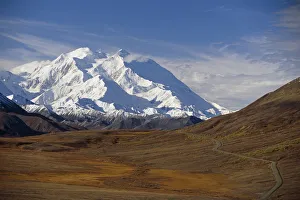 View Of Mt Mckinley & Ak Range From Stony Hill W/Park Road Denali National Park Interior View Of Mt Mckinley & Ak Range From Stony Hill W/Park Road Denali National Park Interior