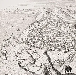 View And Plan Of Marseilles And Its Harbour In The 16Th Century After Copperplate View And Plan Of Marseilles And Its Harbour In The 16Th Century After Copperplate