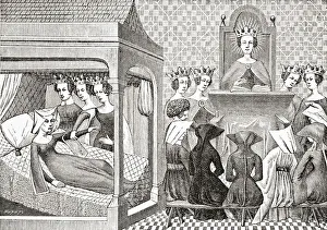 The Three Virtues, Reason, Uprightness And Justice, Urge Christina De Pisan To Write A Book Of Ethics For The The Three Virtues, Reason, Uprightness And Justice, Urge Christina De Pisan To Write A Book Of Ethics For The