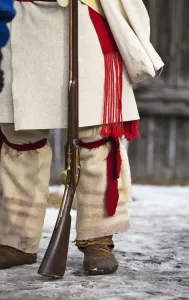 Voyageur Soldier In Period Costume Festival Du Voyageur; Winnipeg Manitoba Canada Voyageur Soldier In Period Costume Festival Du Voyageur; Winnipeg Manitoba Canada