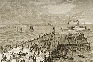 The Wharf At Nantucket Island Massachusetts In 1870S. From American Pictures Drawn With Pen And Pencil By Rev Samuel The Wharf At Nantucket Island Massachusetts In 1870S. From American Pictures Drawn With Pen And Pencil By Rev Samuel