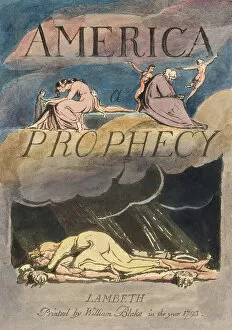 Historical Collection: William Blake Title Page 1793 America A Prophecy