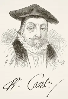 William Laud 1573 To 1645. Archbishop Of Canterbury. Portrait And Signature William Laud 1573 To 1645. Archbishop Of Canterbury. Portrait And Signature