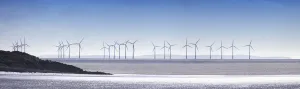 Wind Turbines Along The Coast; Solway Firth Dumfries Scotland Wind Turbines Along The Coast; Solway Firth Dumfries Scotland
