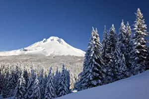 Winter Snow Over The Cascade Range; Mount Hood, Oregon, Usa Winter Snow Over The Cascade Range; Mount Hood, Oregon, Usa
