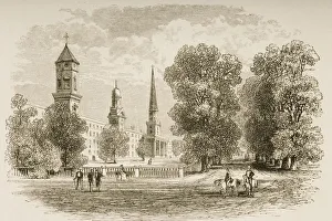 Yale College, New Haven Connecticut In 1870S. From American Pictures Drawn With Pen And Pencil By Rev Samuel Manning Yale College, New Haven Connecticut In 1870S. From American Pictures Drawn With Pen And Pencil By Rev Samuel Manning