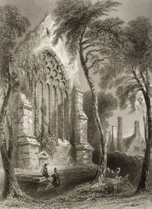 Youghall Abbey, County Cork, Ireland. Residence Of Sir Walter Raleigh. Drawn By W.H.Bartlett, Engraved By E.J. Roberts Youghall Abbey, County Cork, Ireland. Residence Of Sir Walter Raleigh. Drawn By W.H.Bartlett, Engraved By E.J. Roberts