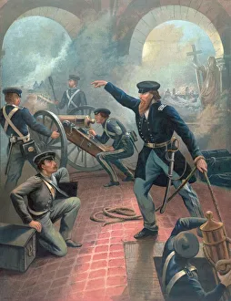 The young Ulysses S. Grant, 1822 - 1885, at the Battle for Mexico City in September The young Ulysses S. Grant, 1822 - 1885, at the Battle for Mexico City in September
