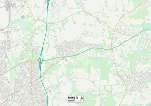 Crawley RH10 3 Postcode Sector Print Map