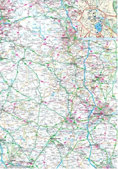 Derbyshire County Road Map Derbyshire County Road Map
