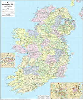 Ireland Political Road Map Print