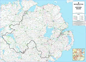 Northern Ireland Road Map Print