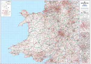 Wales and Midlands Postcode District Map Print
