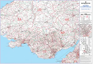 South Wales Postcode Sector Map Print, sheet 11