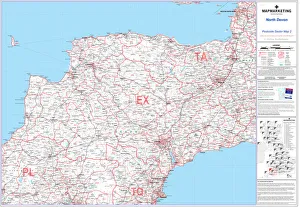 North Devon Postcode Sector Map Print (Sheet 2)