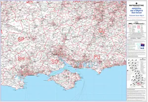 Hampshire, Isle of Wight and East Dorset Postcode Sector Print