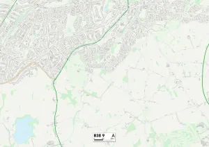 B - Birmingham Prints: Birmingham B38 9 Postcode Sector Print Map