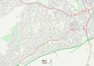 Dudley B63 4 Postcode Sector Print Map