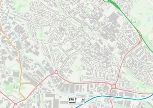 B70 7 Postcode Sector Print Map