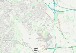 B - Birmingham Prints: Solihull B37 7 Print Map Sector Map