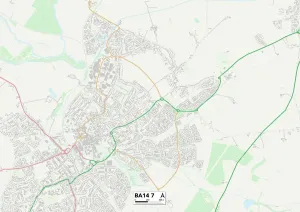 BA - Bath Prints: BA Bath A4 Print Map