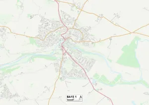 BA - Bath Prints: BA Bath Street Map Print BA15 1