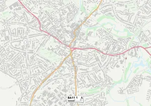 BA - Bath Prints: Mendip BA11 1 Postcode Sector Print Map
