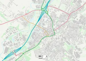 Blackburn Street Map Print BB9 7