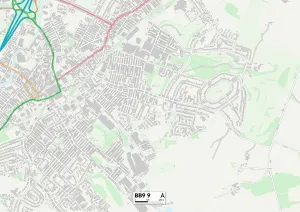 BB - Blackburn Prints: Blackburn Street Map Print BB9 9