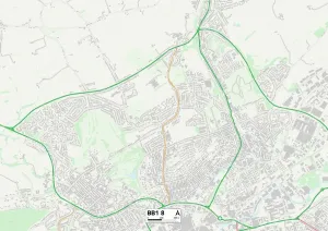 BB - Blackburn Prints: Blackburn with Darwen BB1 8 Print Map Sector