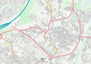 BB - Blackburn Prints: Burnley BB11 1 Postcode Sector Print Map