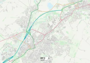 Pendle BB9 8 Print Map Sector Map