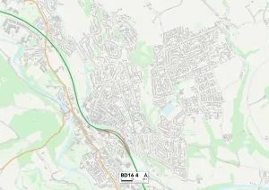 BD - Bradford Prints: Bingley BD16 4 Postcode Sector Print Map