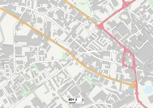 Bradford BD1 2 Print Map Sector Guide