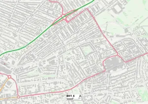 Bournemouth BH1 4 Print Postcode Sector Map